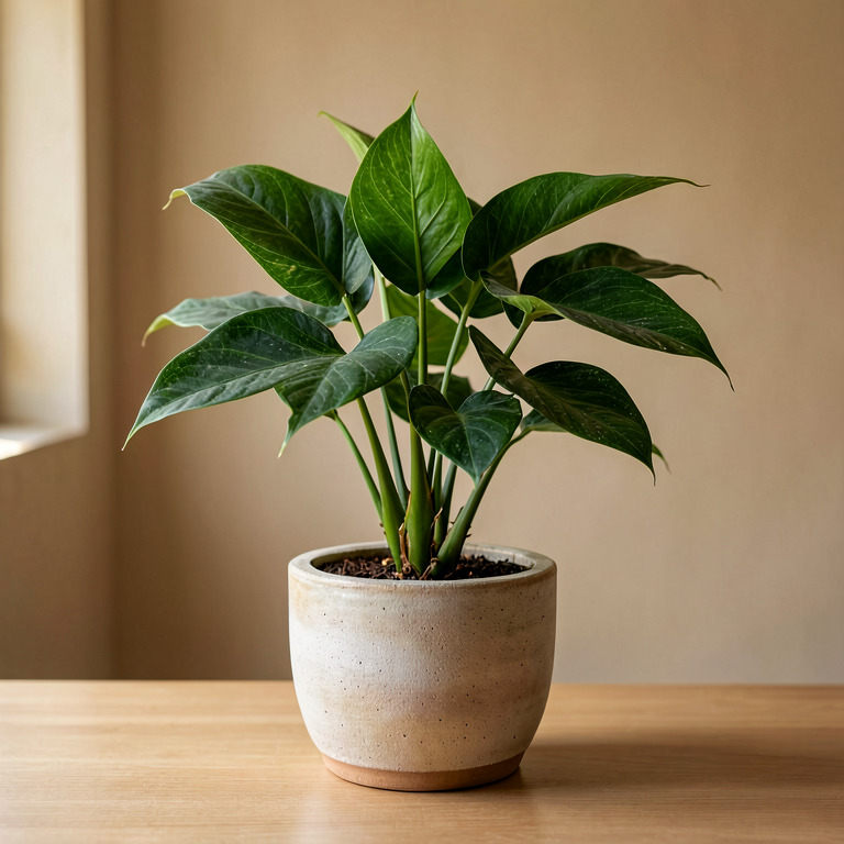 Aglaonema in Ceramic Tabletop Planter