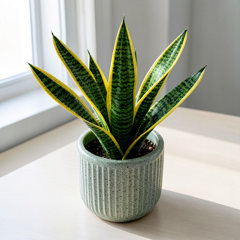 Snake Plant in Textured Desk Pot