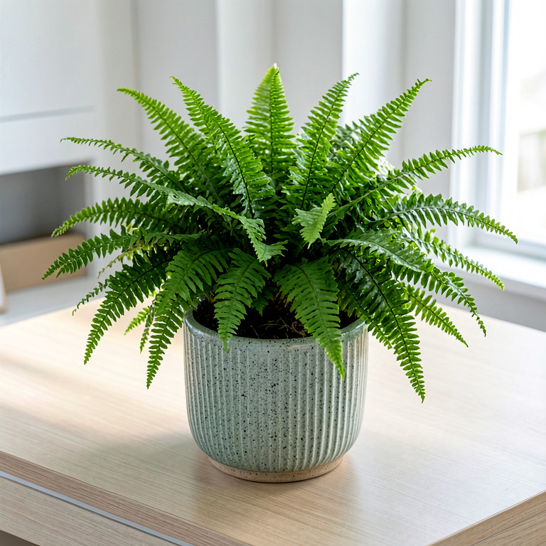 Boston Fern in Textured Desk Pot
