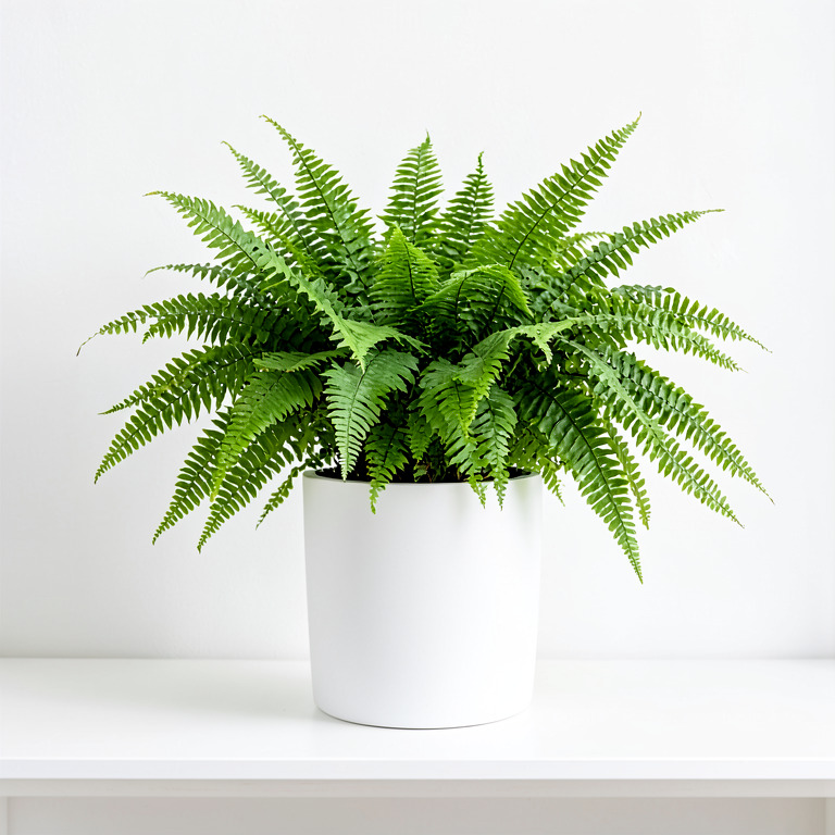 Boston Fern in Minimal White Planter