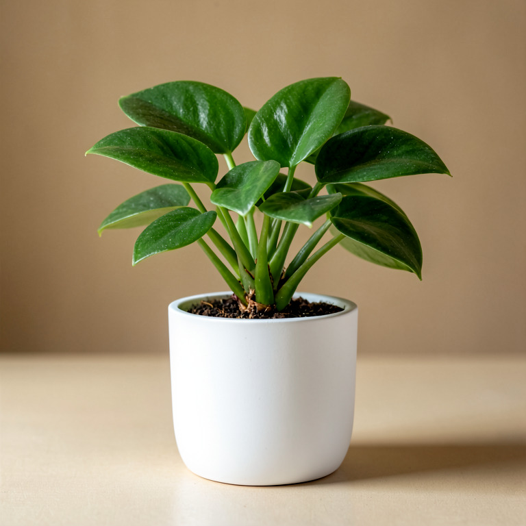 Peperomia in Minimal White Planter