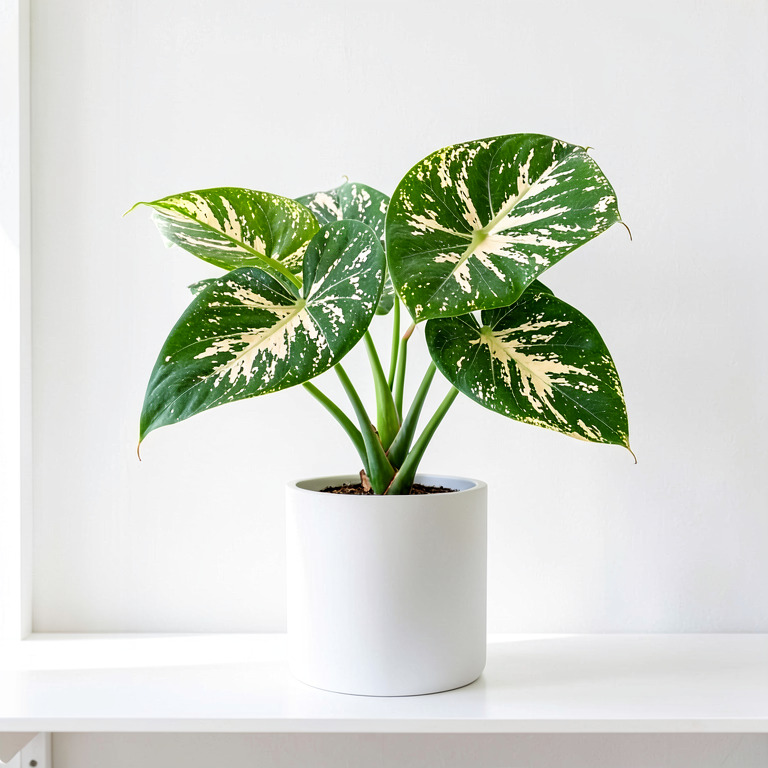 Dieffenbachia in Minimal White Planter