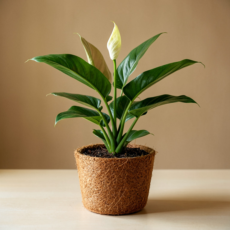 Peace Lily in Coir Basket Planter