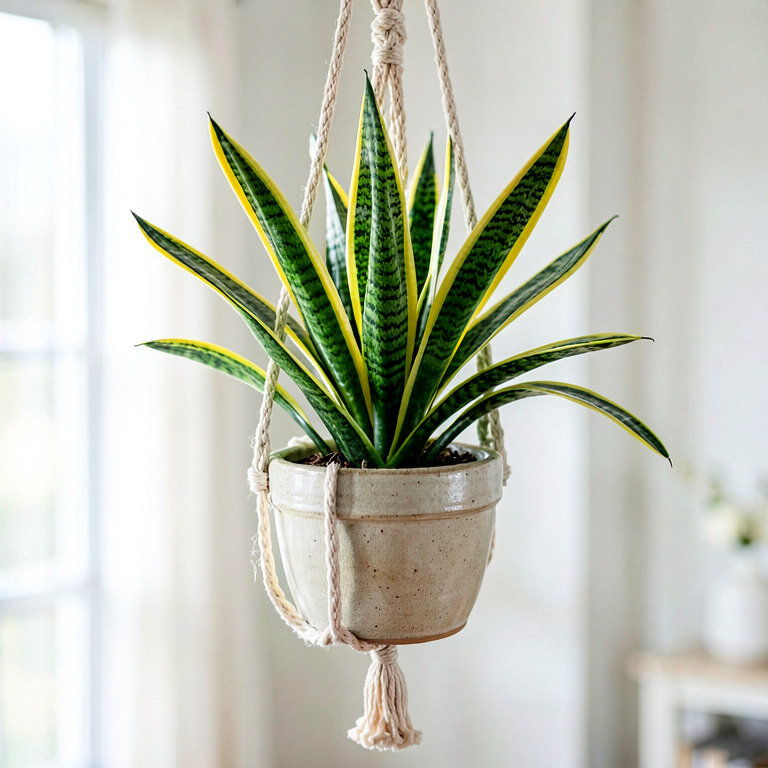 Snake Plant in Hanging Decor Pot