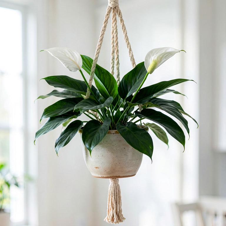 Peace Lily in Hanging Decor Pot