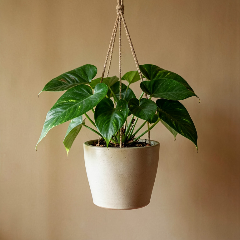 Philodendron in Hanging Decor Pot