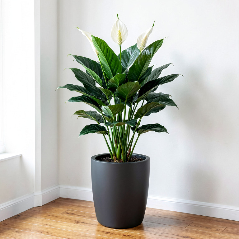 Peace Lily in Matte Floor Planter
