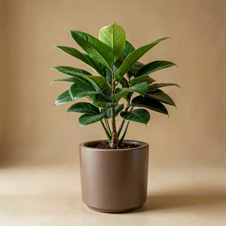Rubber Plant in Self-Watering Pot