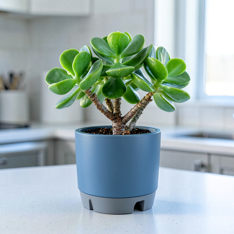 Jade Plant in Self-Watering Pot
