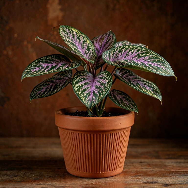 Calathea in Ribbed Clay Planter