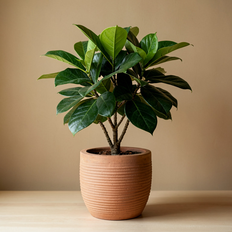 Schefflera in Ribbed Clay Planter