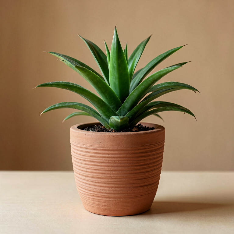 Haworthia in Ribbed Clay Planter