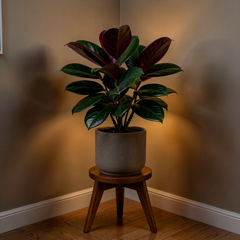 Rubber Plant in Premium Stand Planter