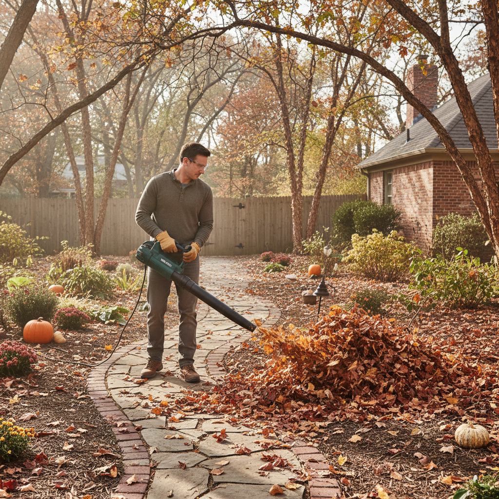 Leaf Blower-Vacuum (3-in-1) - In Use