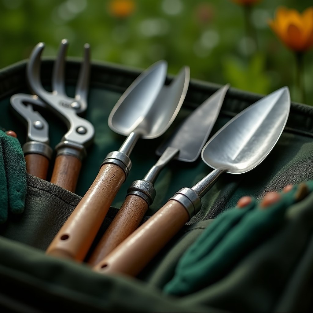 Garden Tool Set (8-piece, Carry Bag) - In Use