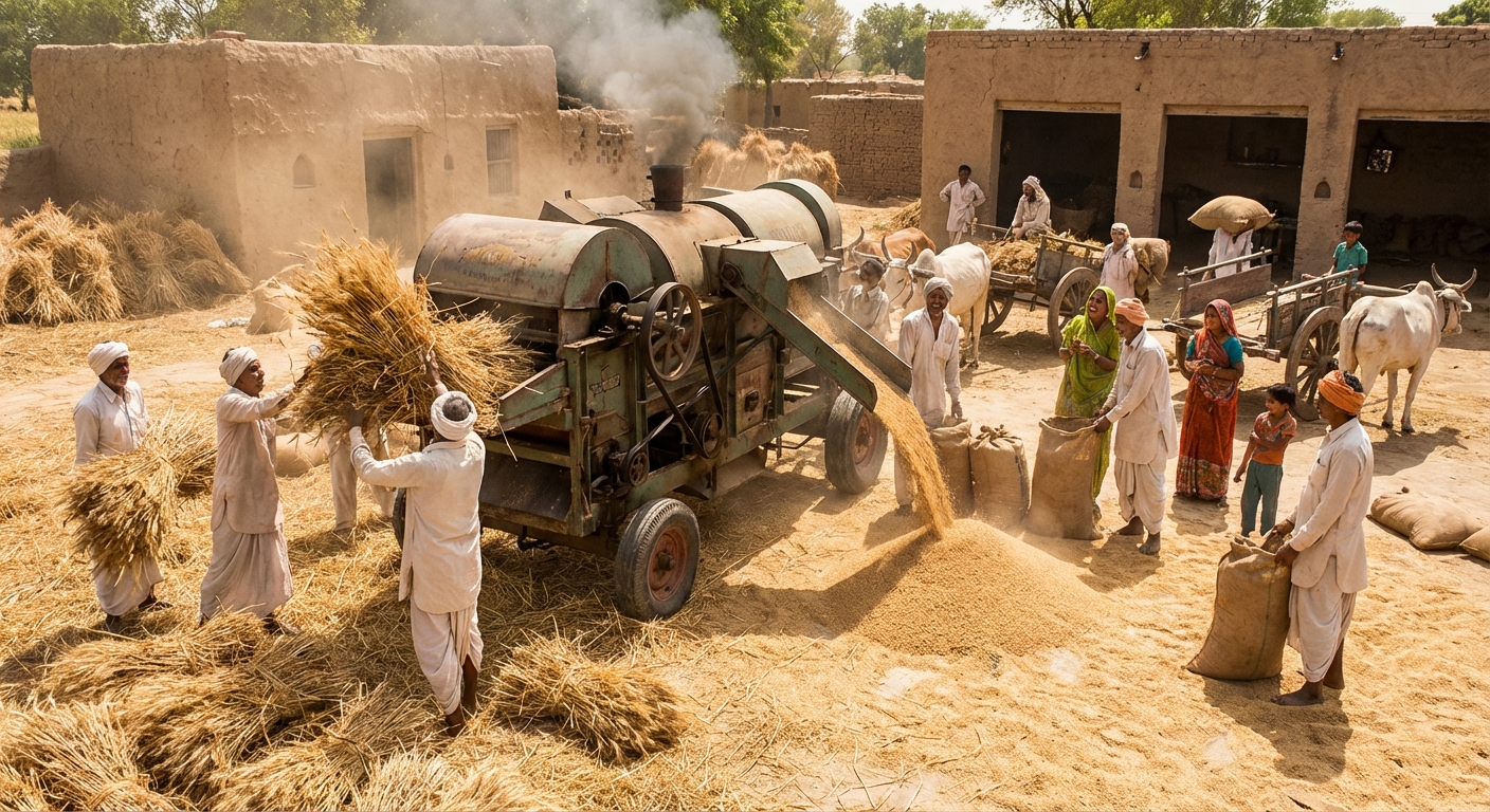 Multi-Crop Thresher (5 HP) - In Use