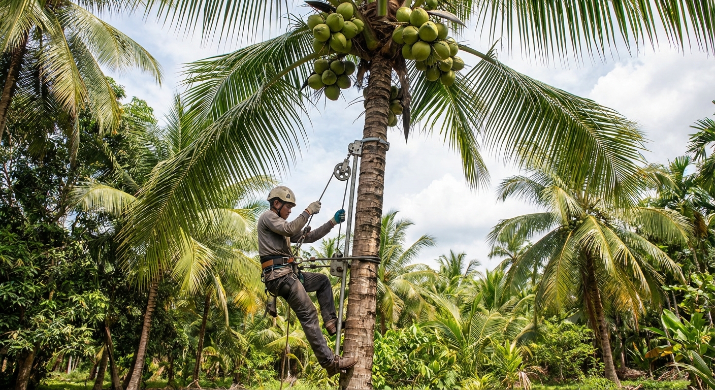 Coconut Climbing Machine - In Use