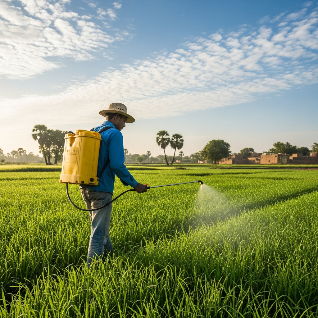 Battery-Operated Knapsack Sprayer (16L) - In Use