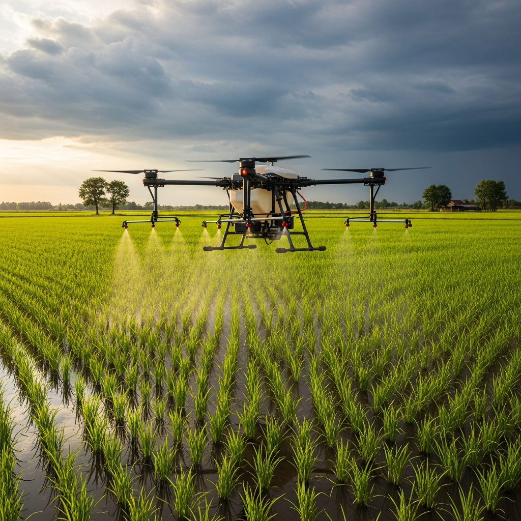 Agricultural Drone Sprayer (10L) - In Use