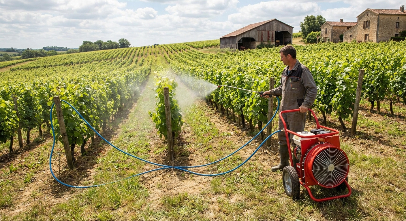 Trolley-Mounted Power Sprayer (100L) - In Use
