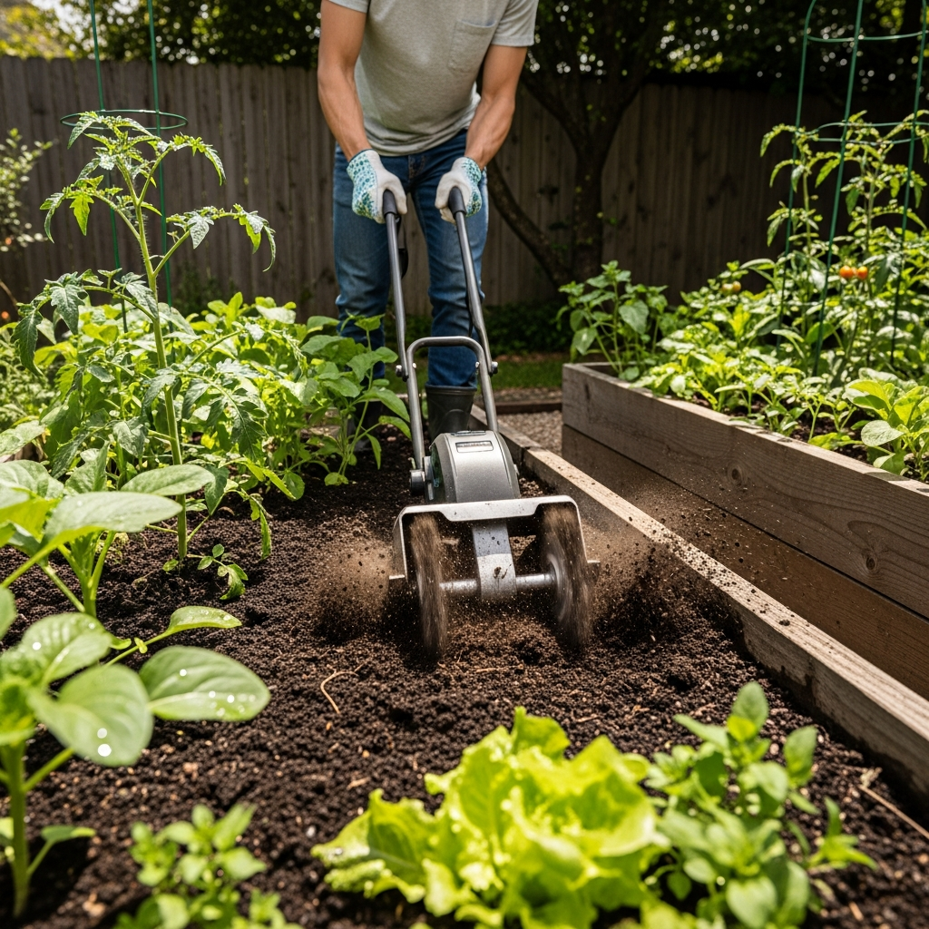 Electric Cultivator (1400W) - In Use