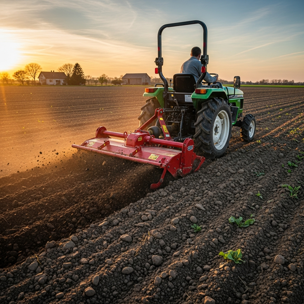 Rotary Tiller Attachment - In Use