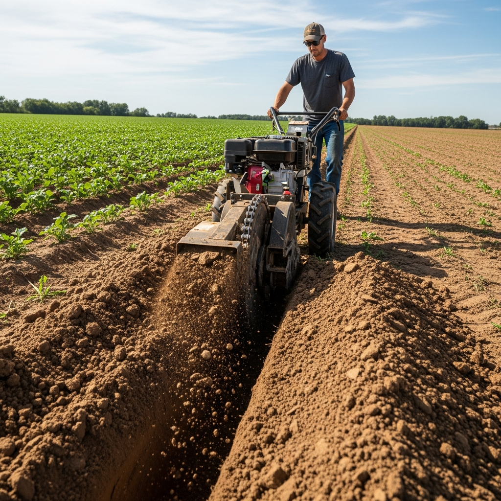 Walk-Behind Trencher - In Use