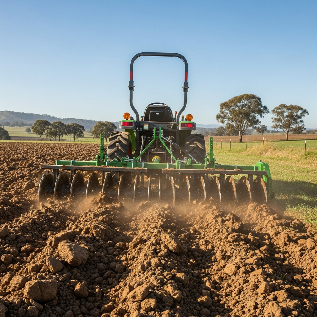 Mini Disc Harrow (Tractor Mount) - In Use