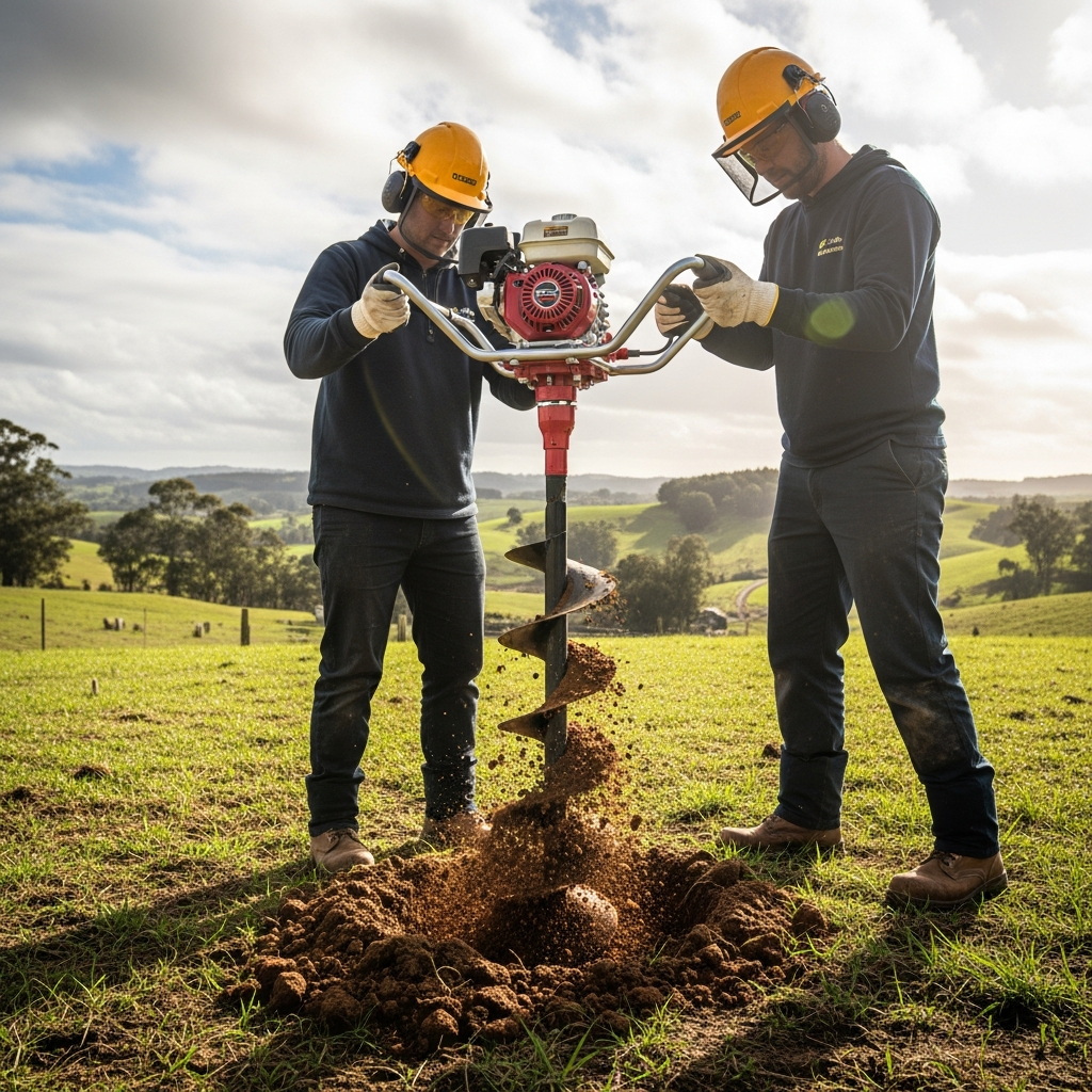 Earth Auger (52cc Petrol) - In Use