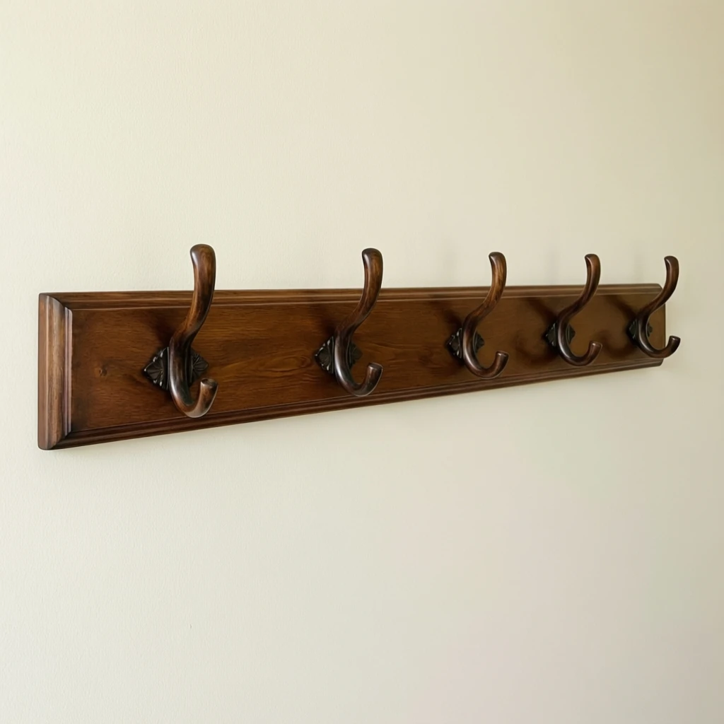 Acacia Wood Coat Hook Rail