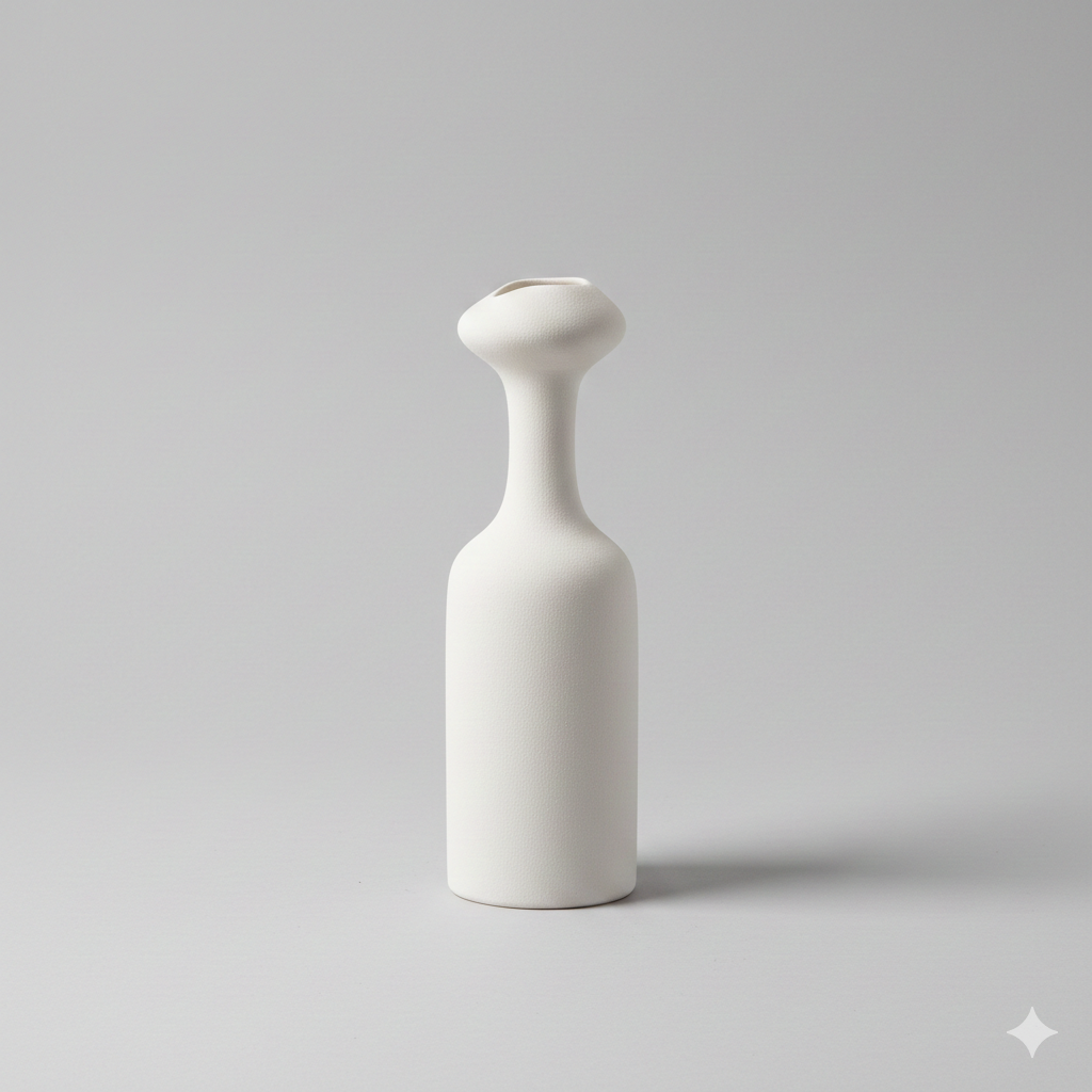 Ceramic Flower Vase (Matte White)