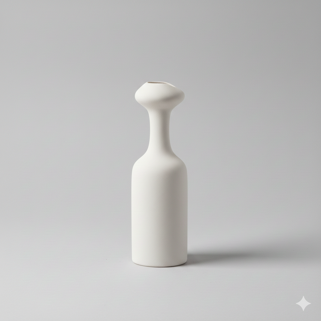 Ceramic Flower Vase (Matte White) view 2