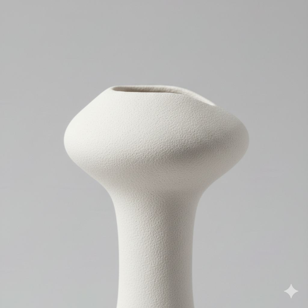 Ceramic Flower Vase (Matte White) view 3