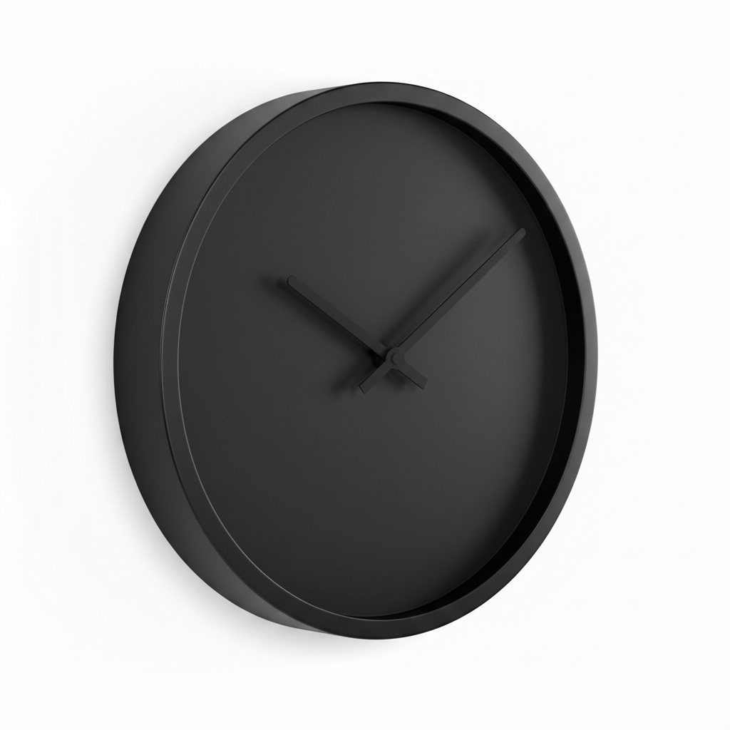 Decorative Wall Clock (Minimal Black) view 2