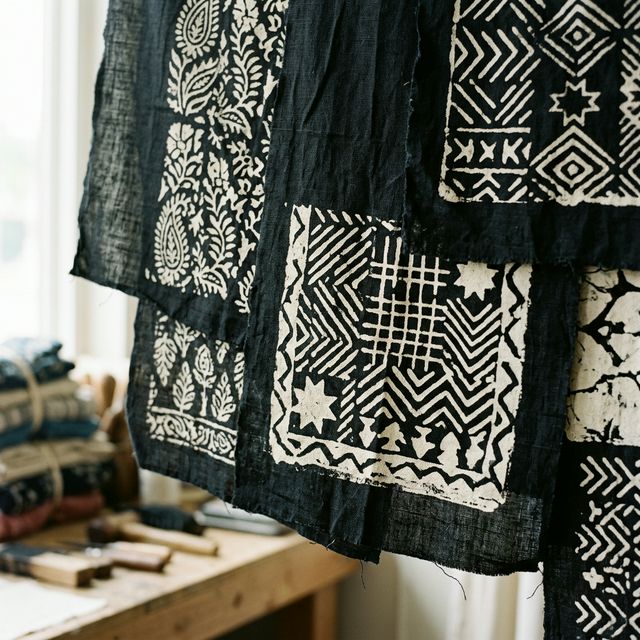Cotton Dress Material — Block Print Black thumbnail 2