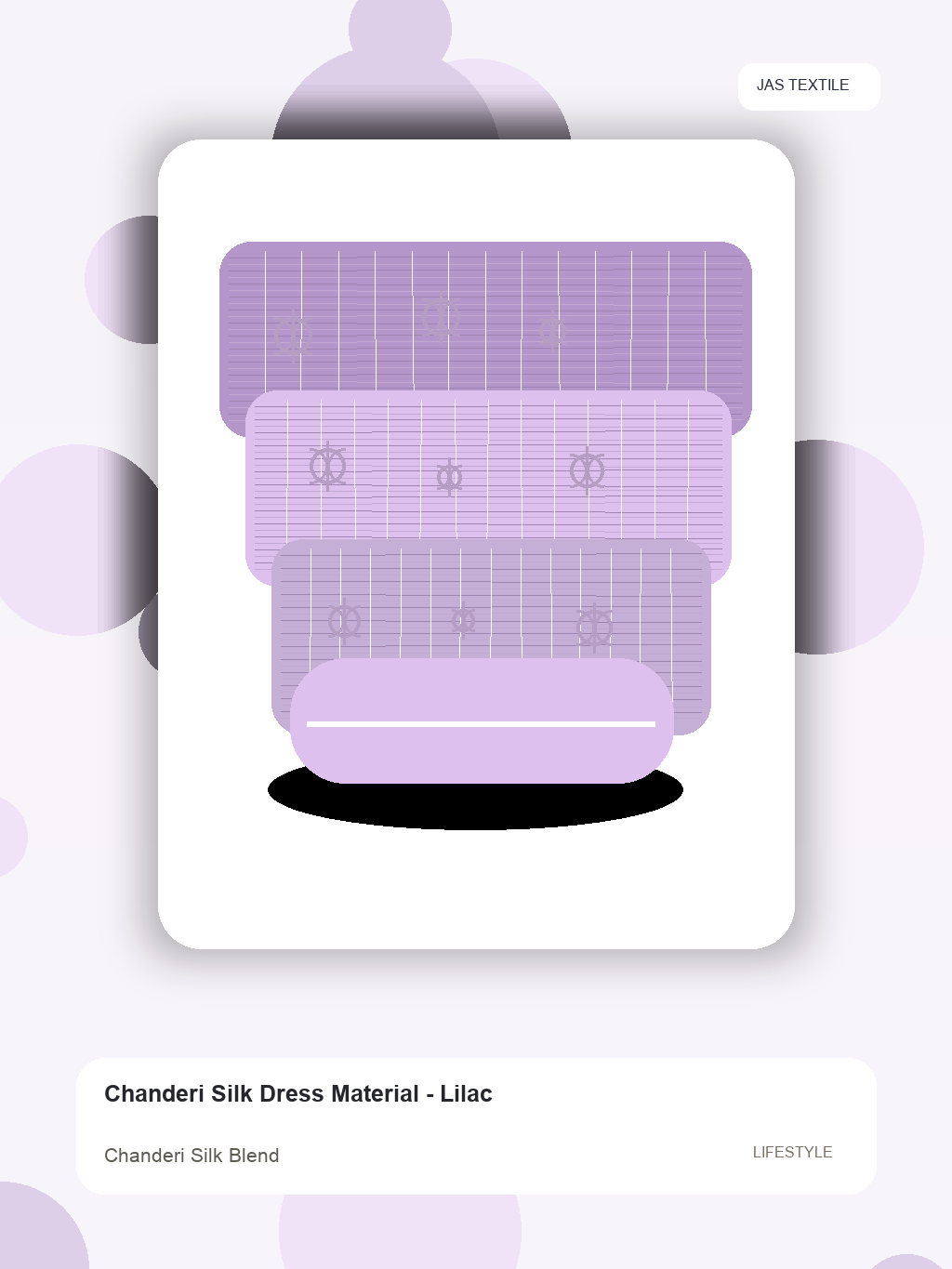 Chanderi Silk Dress Material - Lilac thumbnail 3
