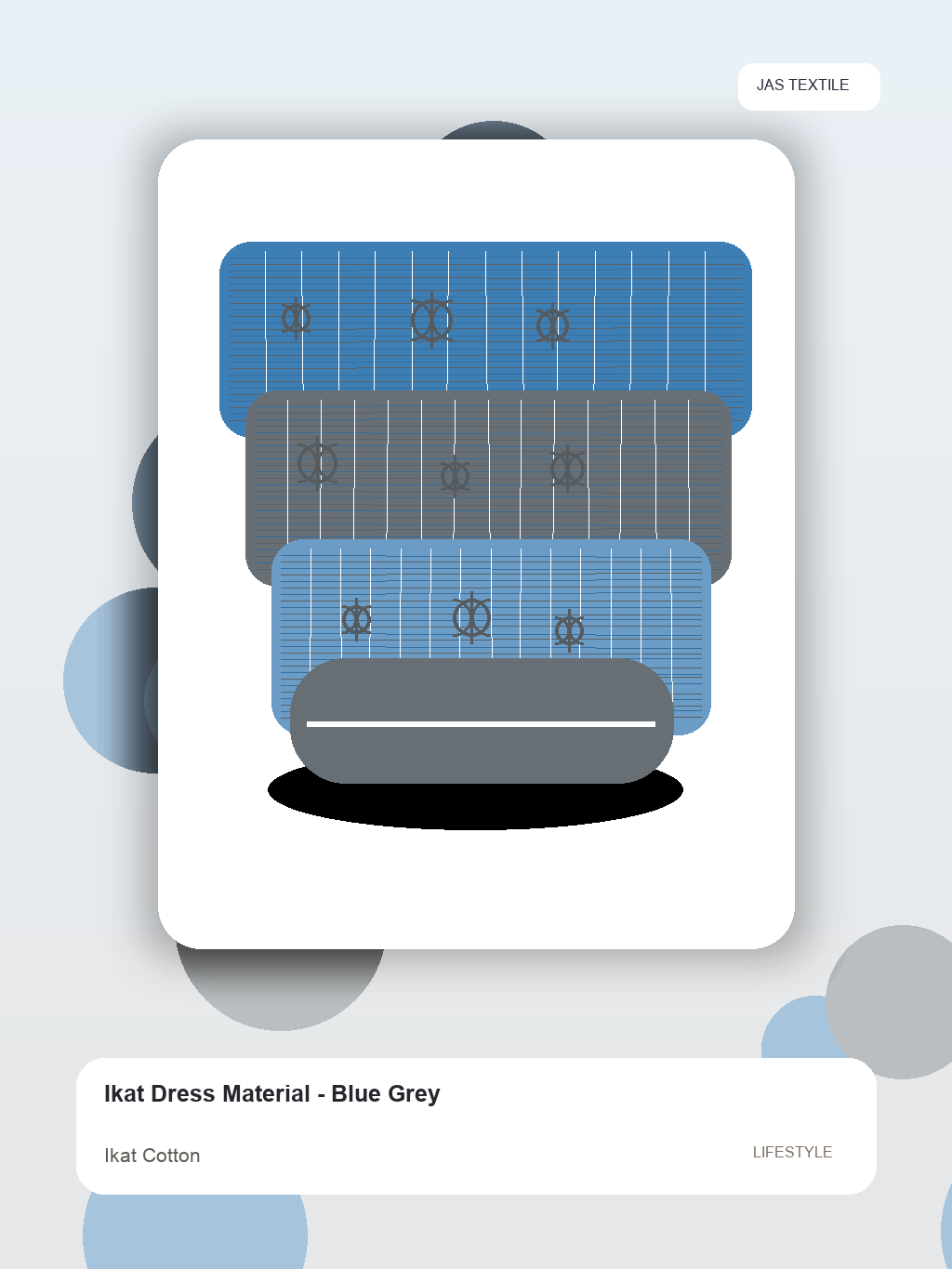 Ikat Dress Material - Blue Grey thumbnail 3