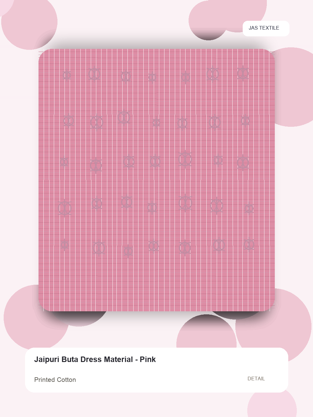 Jaipuri Buta Dress Material - Pink thumbnail 2