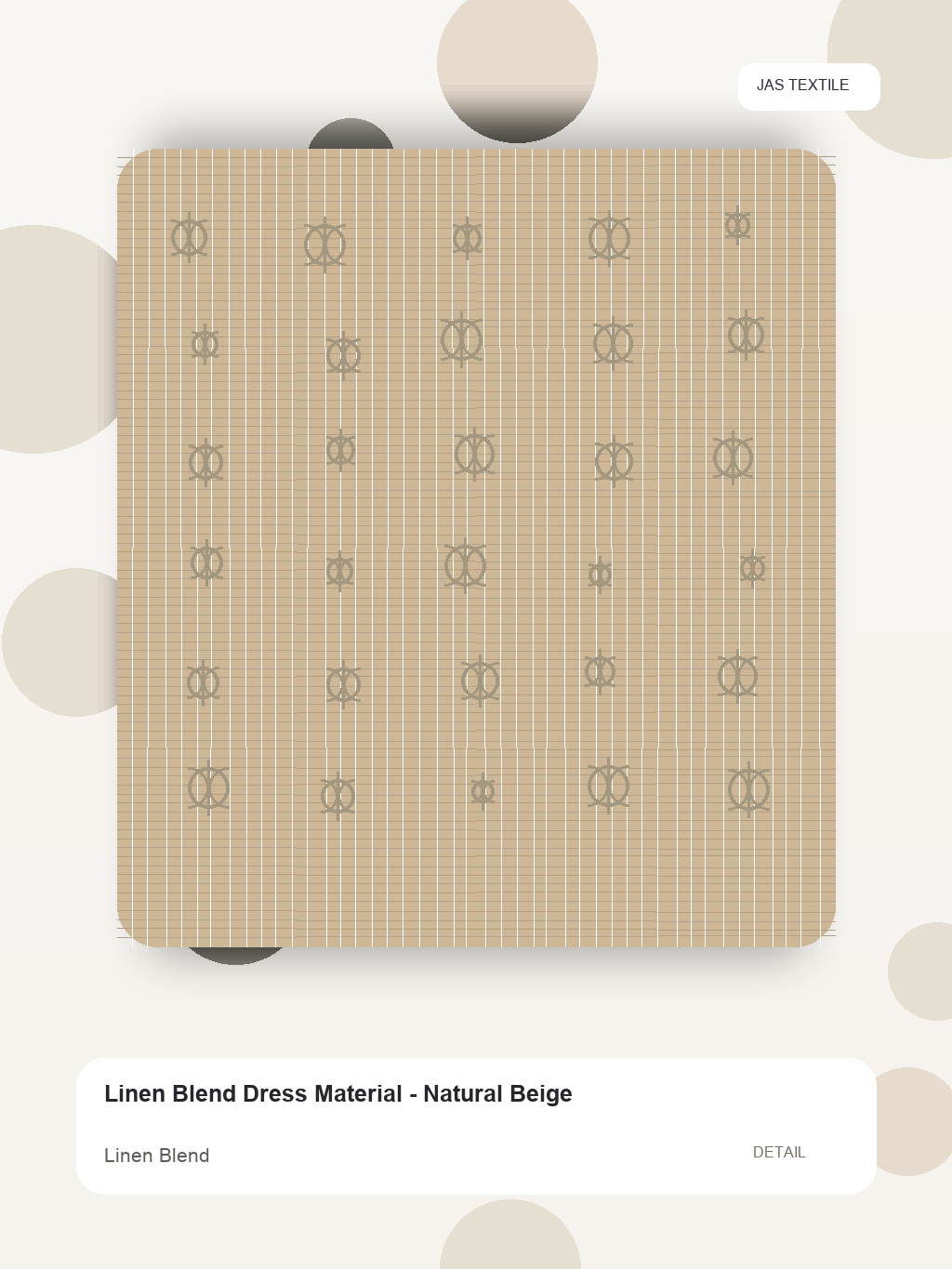 Linen Blend Dress Material - Natural Beige thumbnail 2