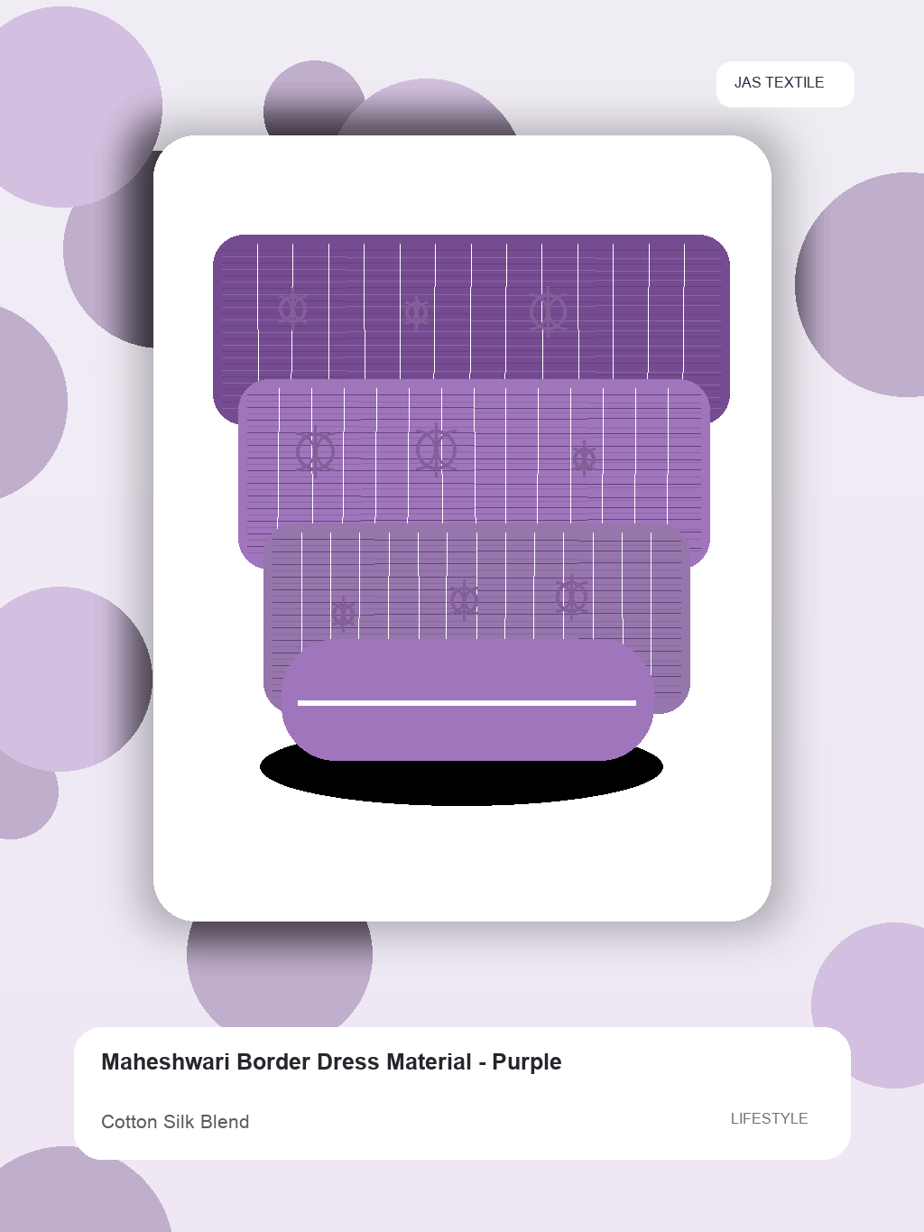 Maheshwari Border Dress Material - Purple thumbnail 3