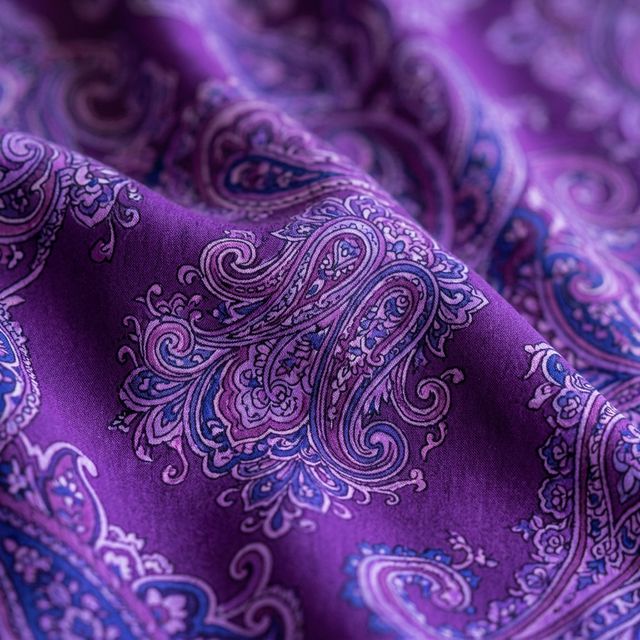 Rayon Printed Dress Material — Purple Paisley thumbnail 2