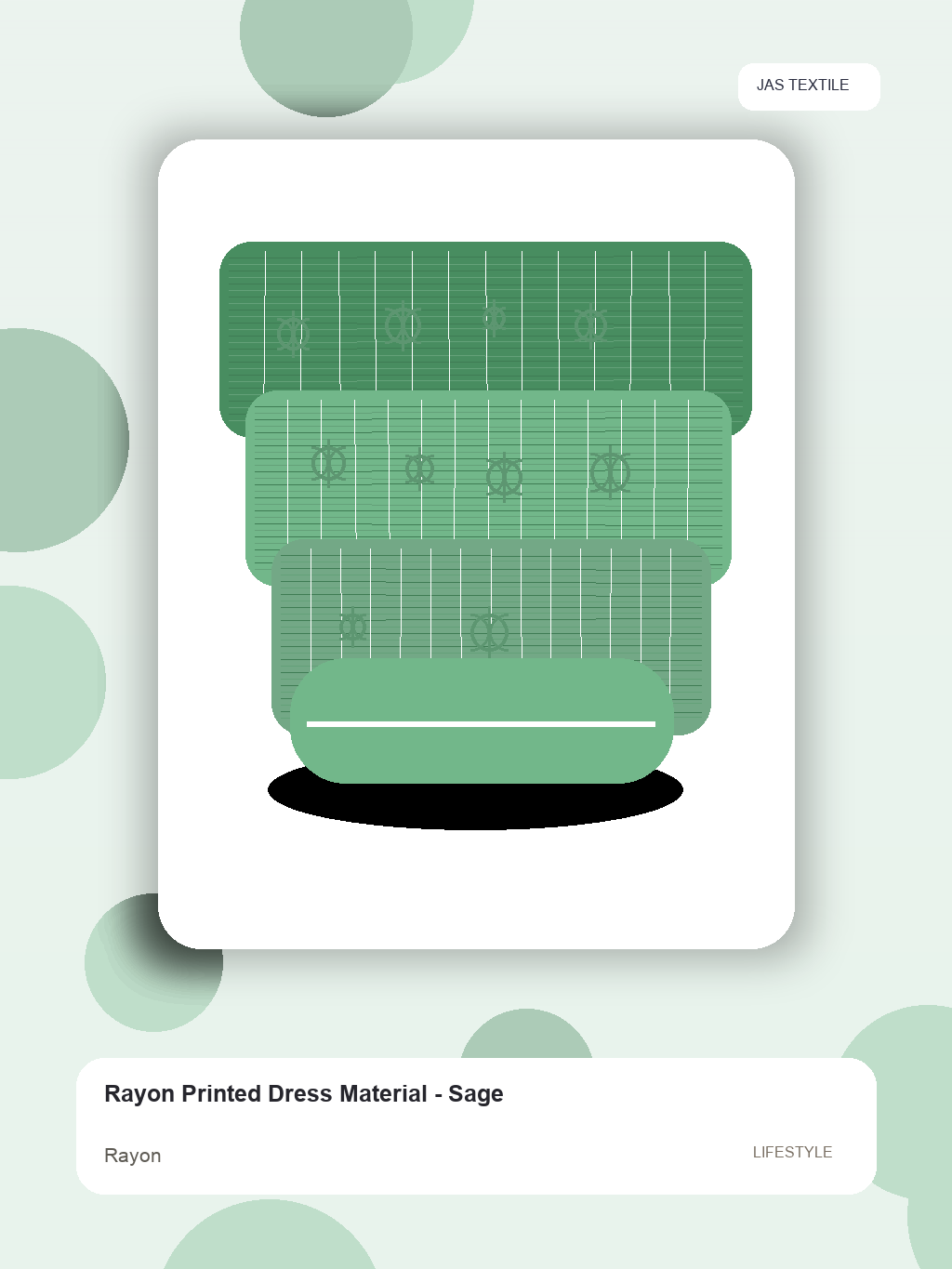 Rayon Printed Dress Material - Sage thumbnail 3