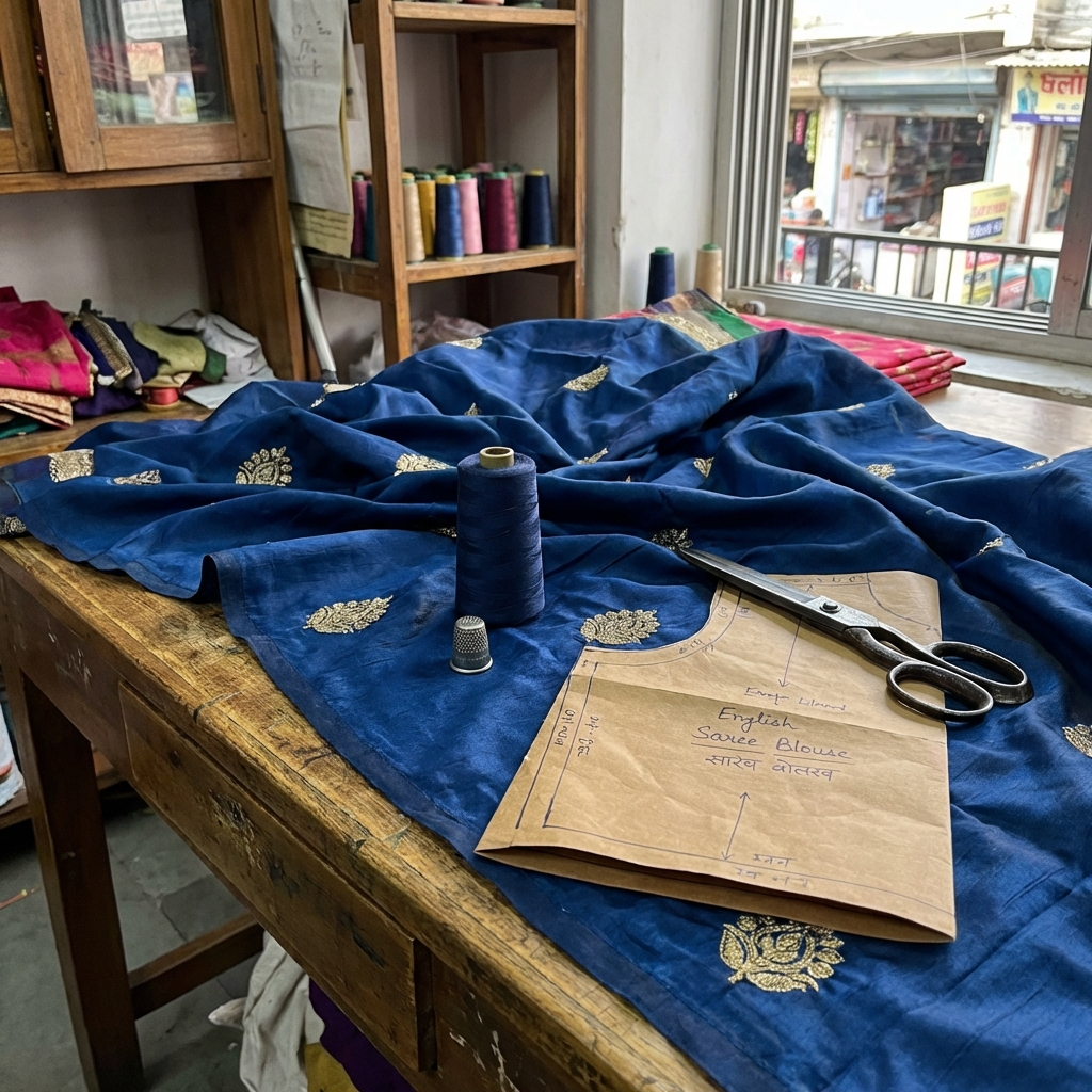 Art Silk Fabric — Deep Blue thumbnail 3