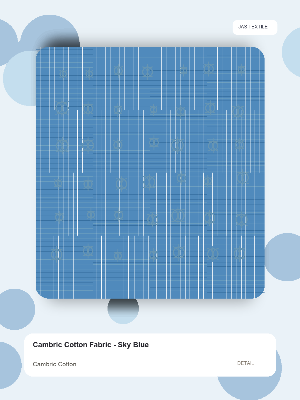 Cambric Cotton Fabric - Sky Blue thumbnail 2