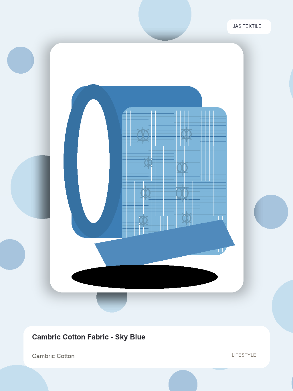 Cambric Cotton Fabric - Sky Blue thumbnail 3