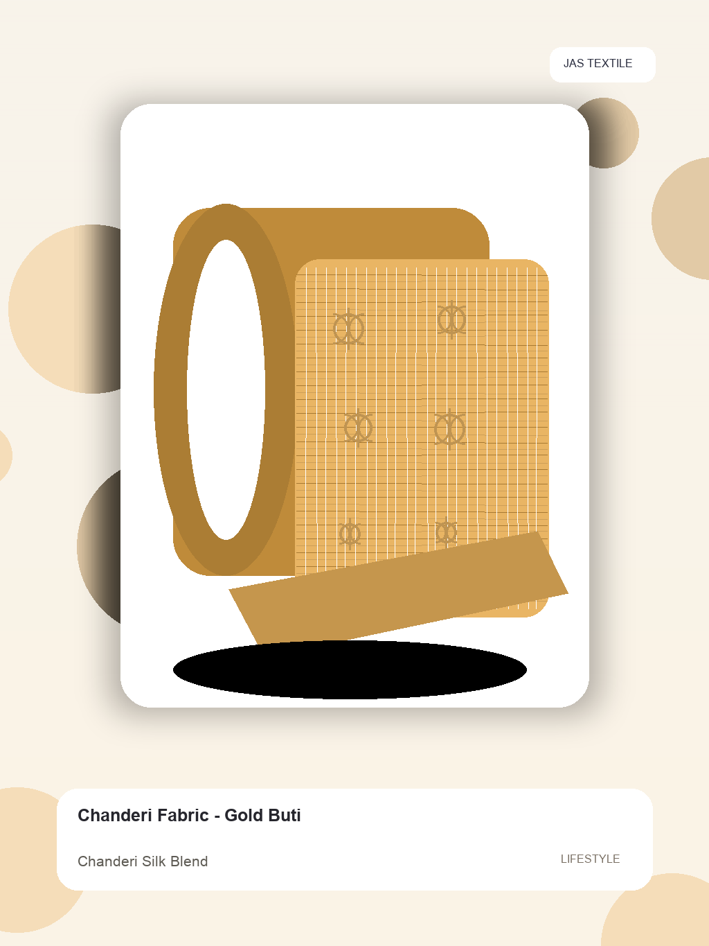 Chanderi Fabric - Gold Buti thumbnail 3