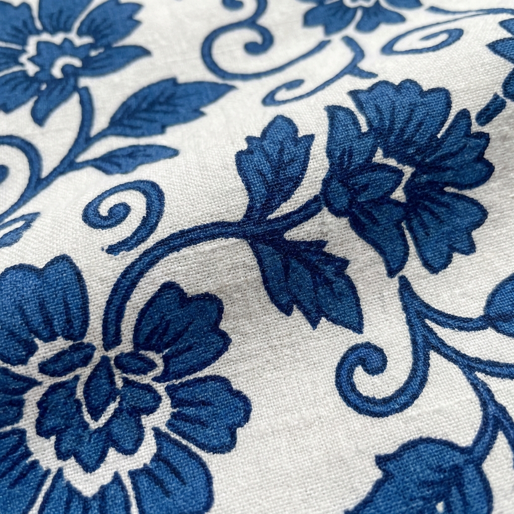 Cotton Running Fabric — White with Prints thumbnail 2