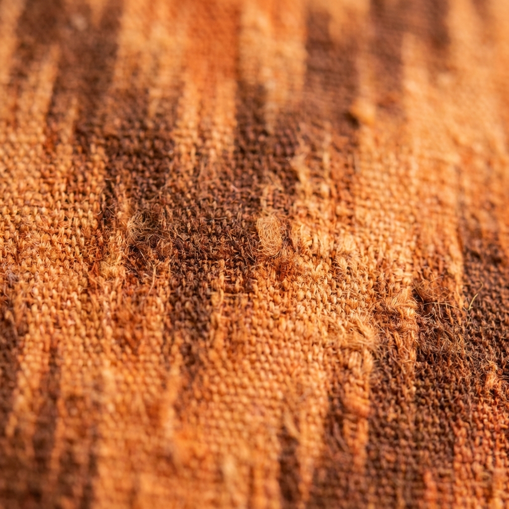 Ikat Cotton Fabric — Orange & Brown thumbnail 2