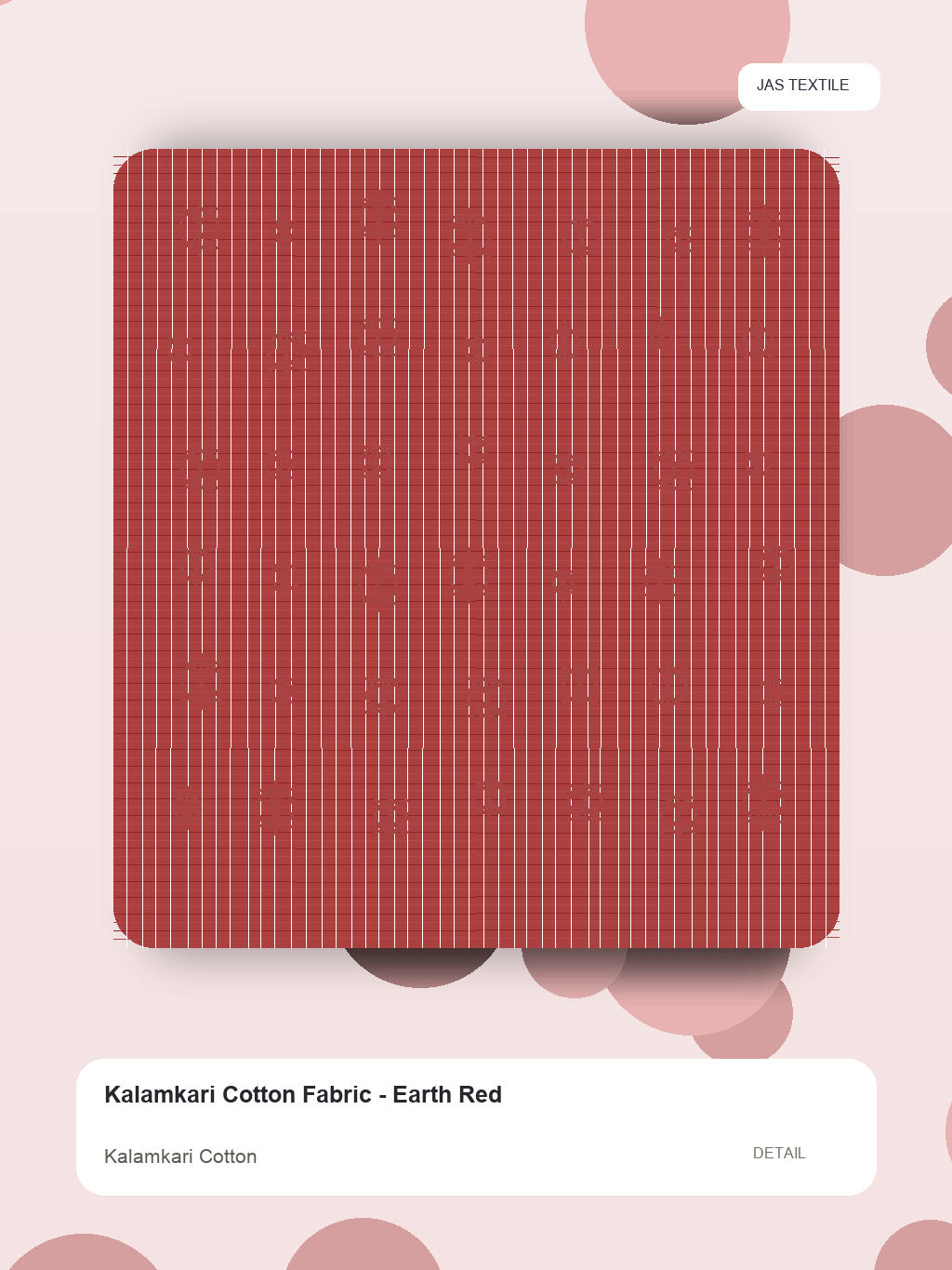 Kalamkari Cotton Fabric - Earth Red thumbnail 2