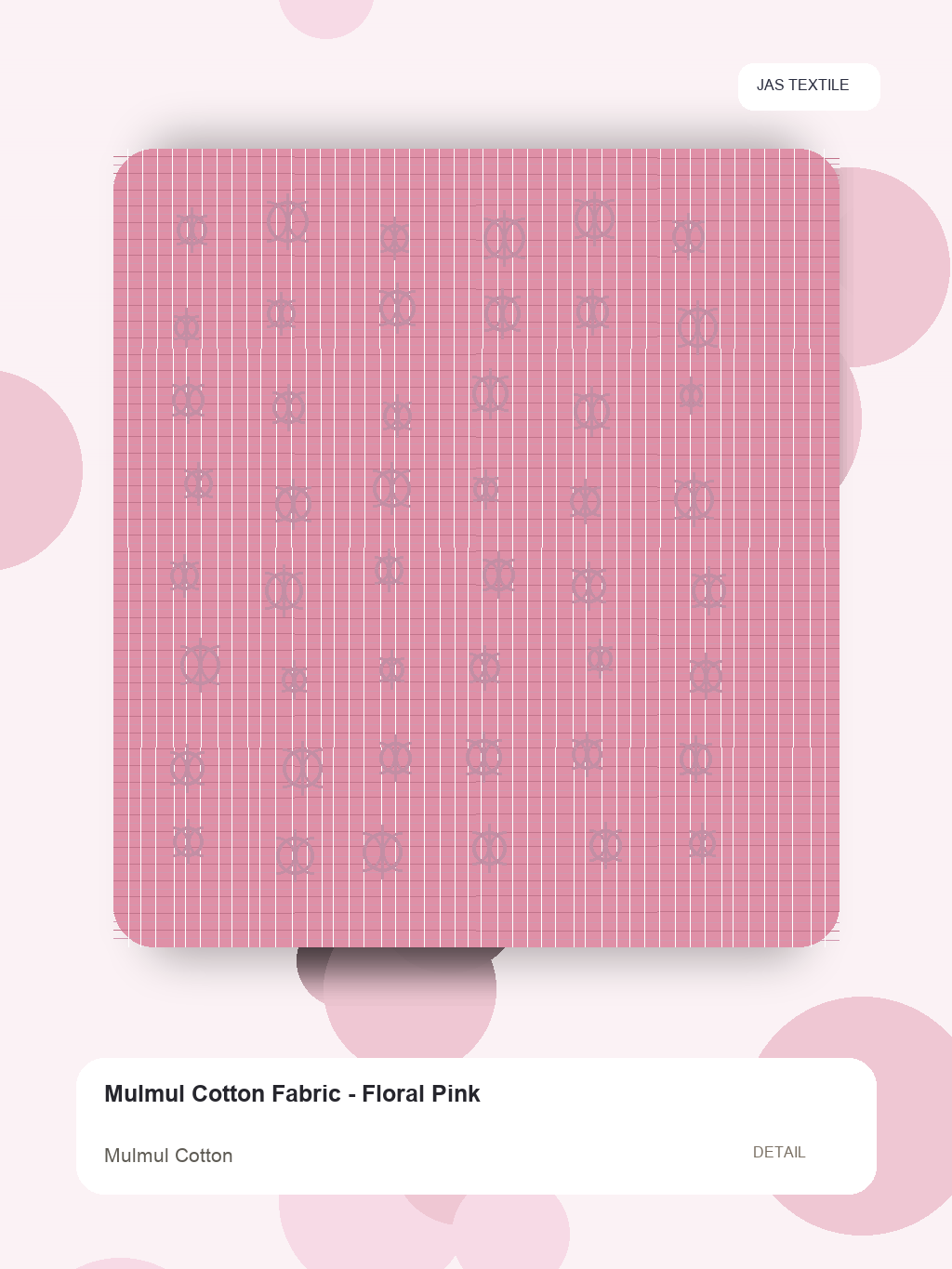 Mulmul Cotton Fabric - Floral Pink thumbnail 2
